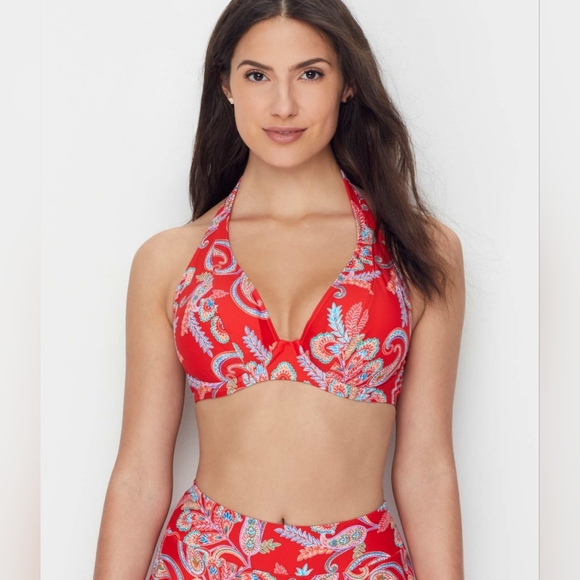 Bare Necessities Other - Sunsets 34DDD Paisley Swim Halter Top